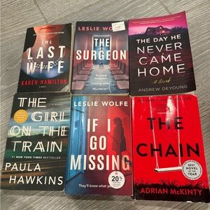 Set of Six Mystery and Thriller Novels